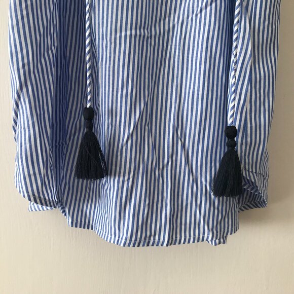 Loft | Stripe Layered Cuff Tassel Top - Picture 5 of 8